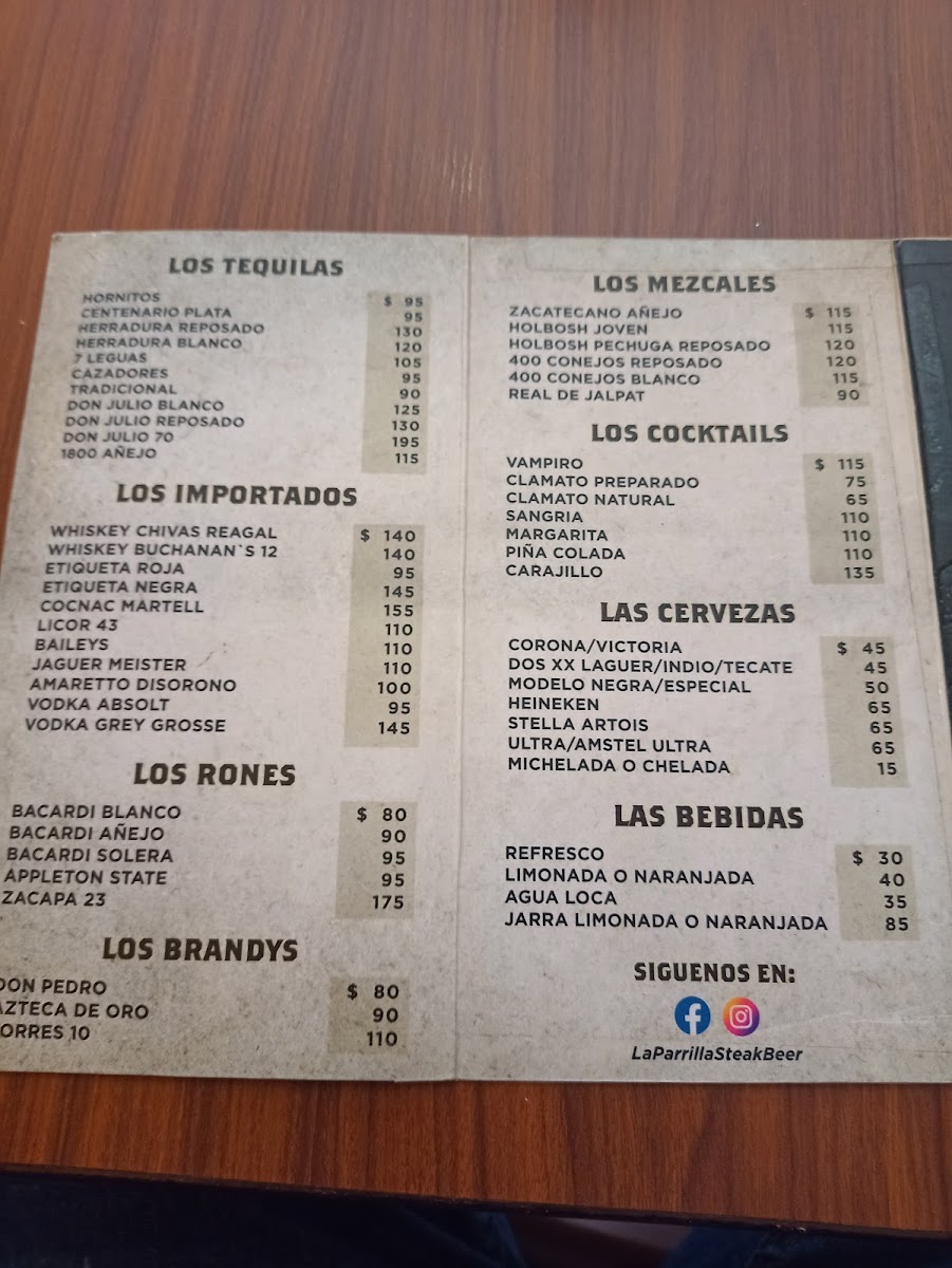 La Parrilla Steak Beer Menu - Image 2